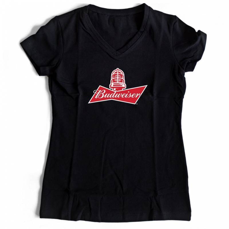 Budweiser Logo Women’s V-Neck Tee T-Shirt