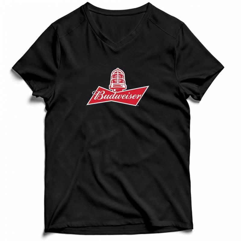 Budweiser Logo Men’s V-Neck Tee T-Shirt