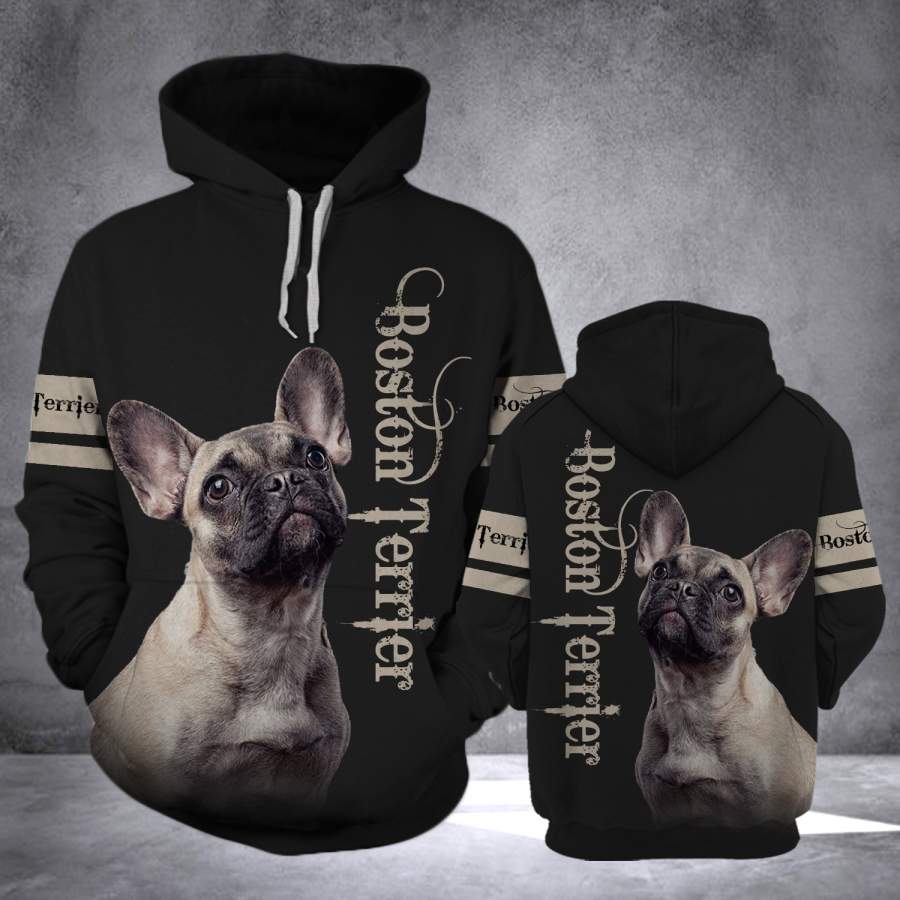 Boston Terrier 3D printed Hoodie DPE