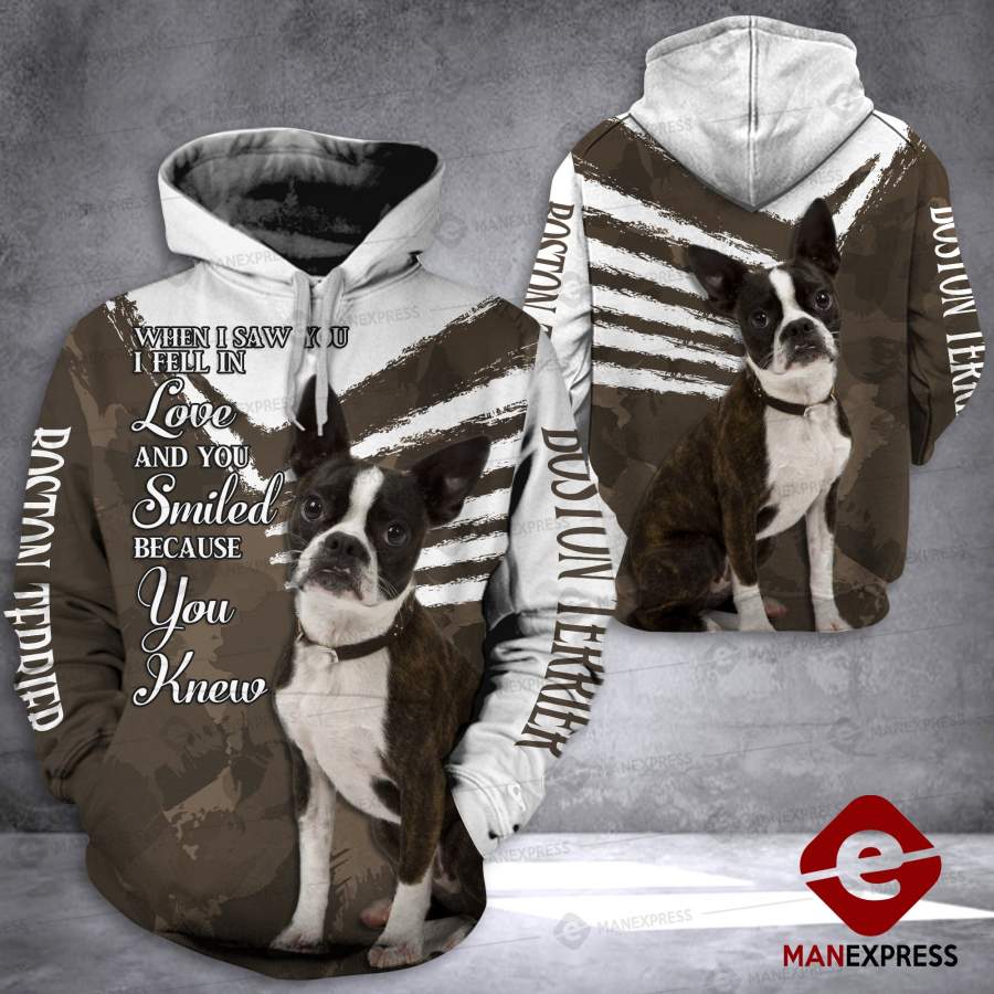 AH BOSTON TERRIER HOODIE PRINTED KNEW