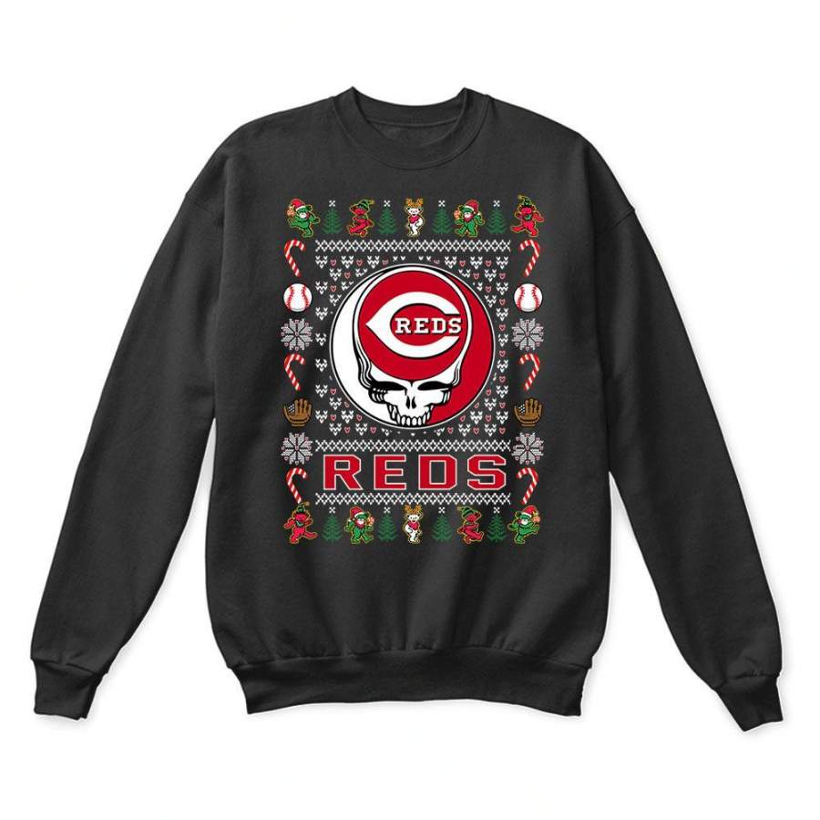 Cincinnati Reds x Grateful Dead Christmas Ugly Sweater