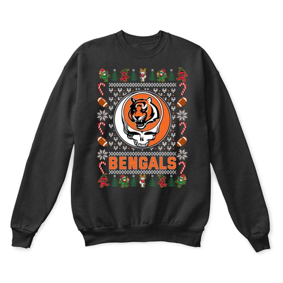 Cincinnati Bengals x Grateful Dead Christmas Ugly Sweater