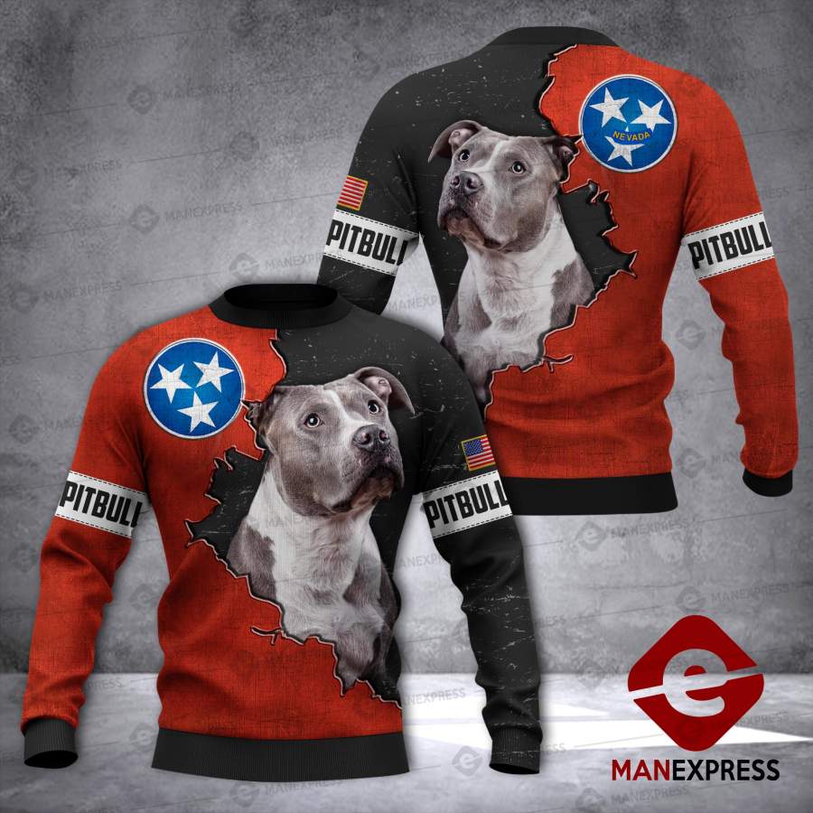 AH PITBULL WITH TENNESSEE FLAG 3D PRINTED HOODIE/SWEATSHIRT