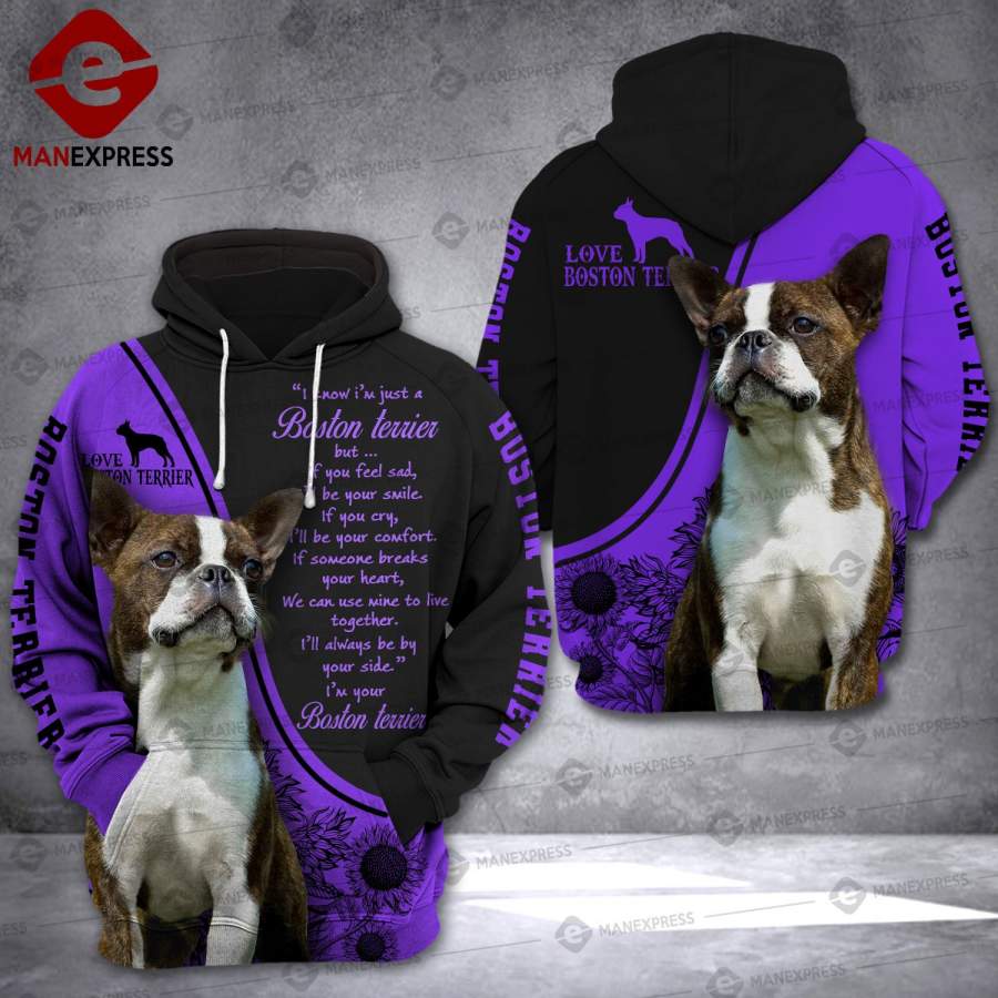 Boston Terrier 3D printed hoodie EKB