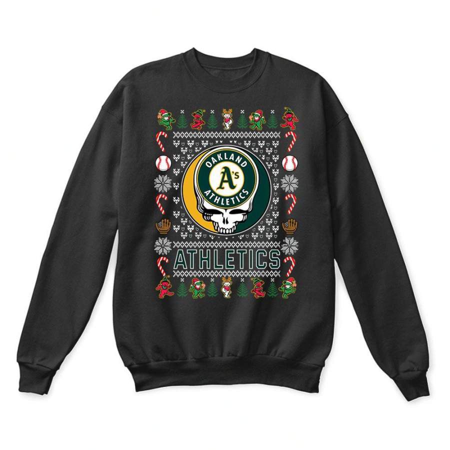 Oakland Athletics x Grateful Dead Christmas Ugly Sweater