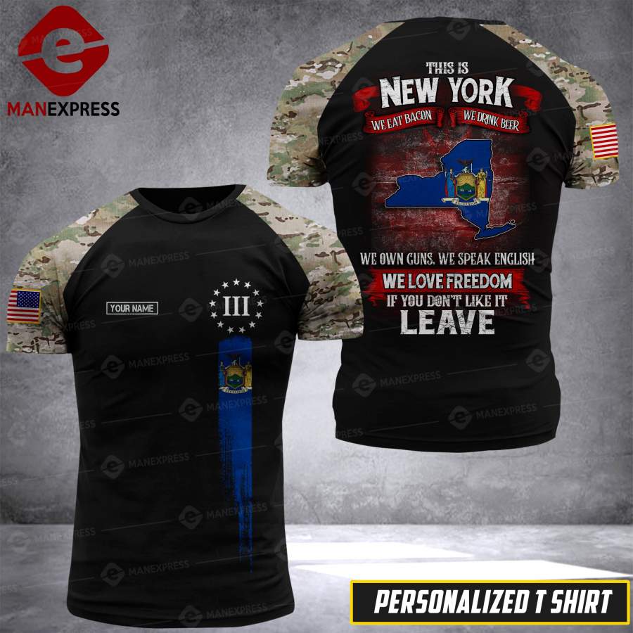 DH 3% CUSTOMIZED NEW YORK PATRIOT T SHIRT FULL PRINT 1509