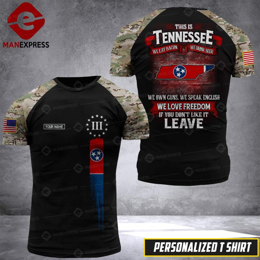 DH 3% CUSTOMIZED TENNESSEE PATRIOT T SHIRT FULL PRINT 1509