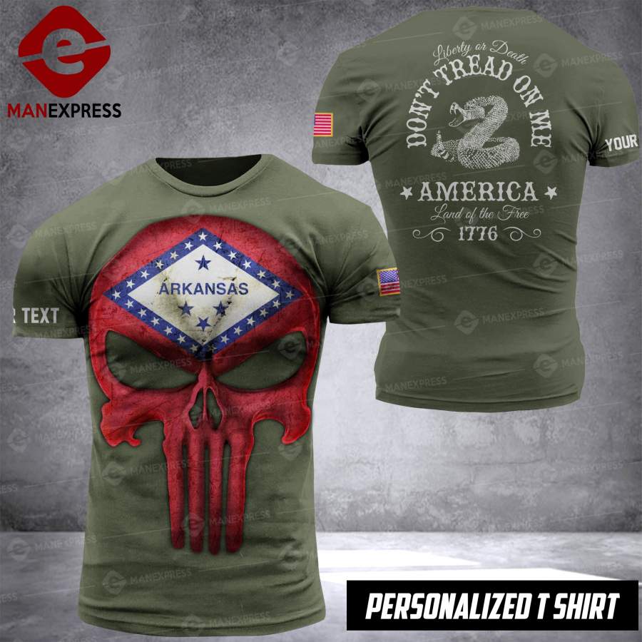 LKH CUSTOMIZE DON’T TREAD ON ME ARKANSAS PRINTED TSHIRT PDT1009