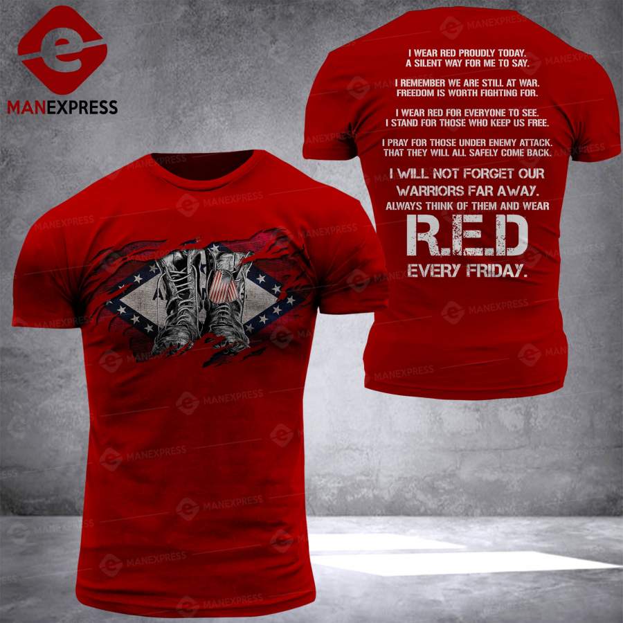 AH ARKANSAS R.E.D FRIDAY T-SHIRT PRINTED