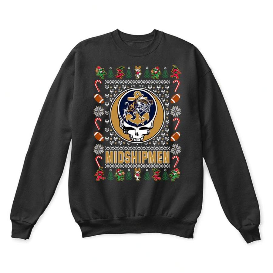 Navy Midshipmen x Grateful Dead Christmas Ugly Sweater