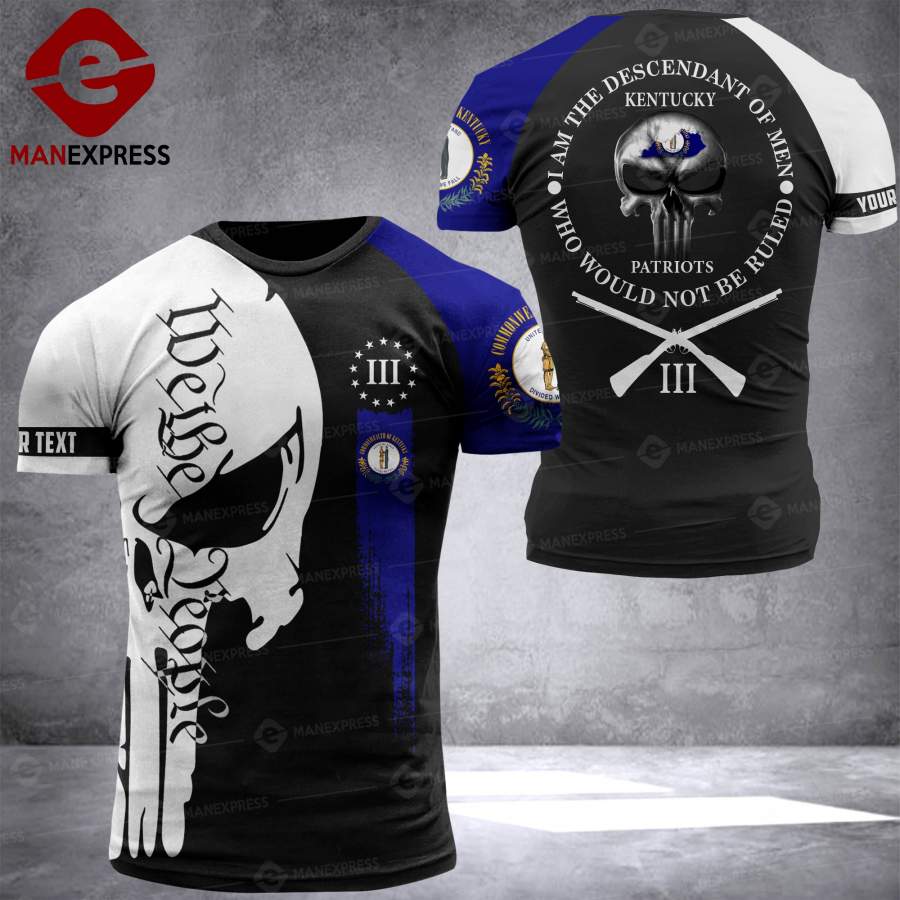 HD CR98 SKULL Kentucky CUSTOM T SHIRT 3D