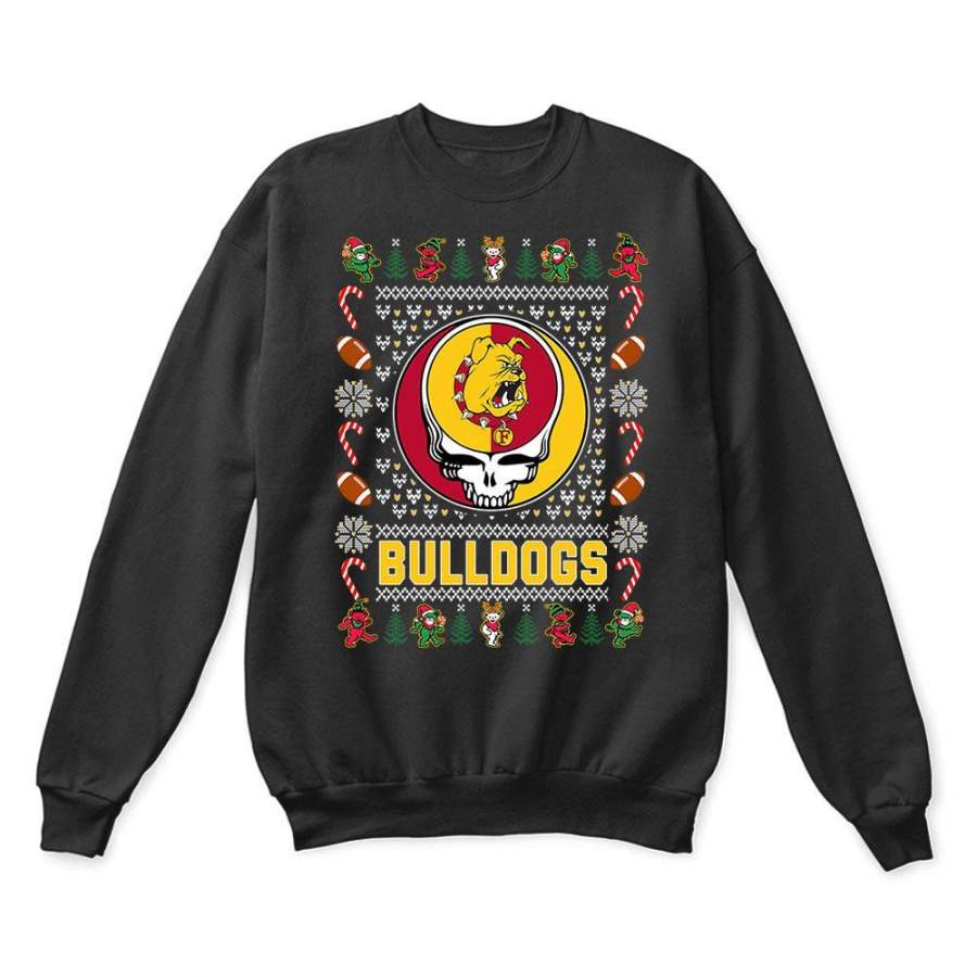 Ferris State Bulldogs x Grateful Dead Christmas Ugly Sweater