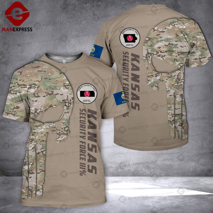 Kansas security force 3% 3d printed TShirt DZP