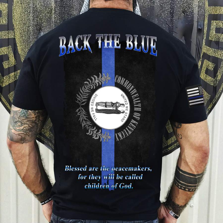 Kentucky Blue Line – Back the blue 3d printed TShirt NV1806