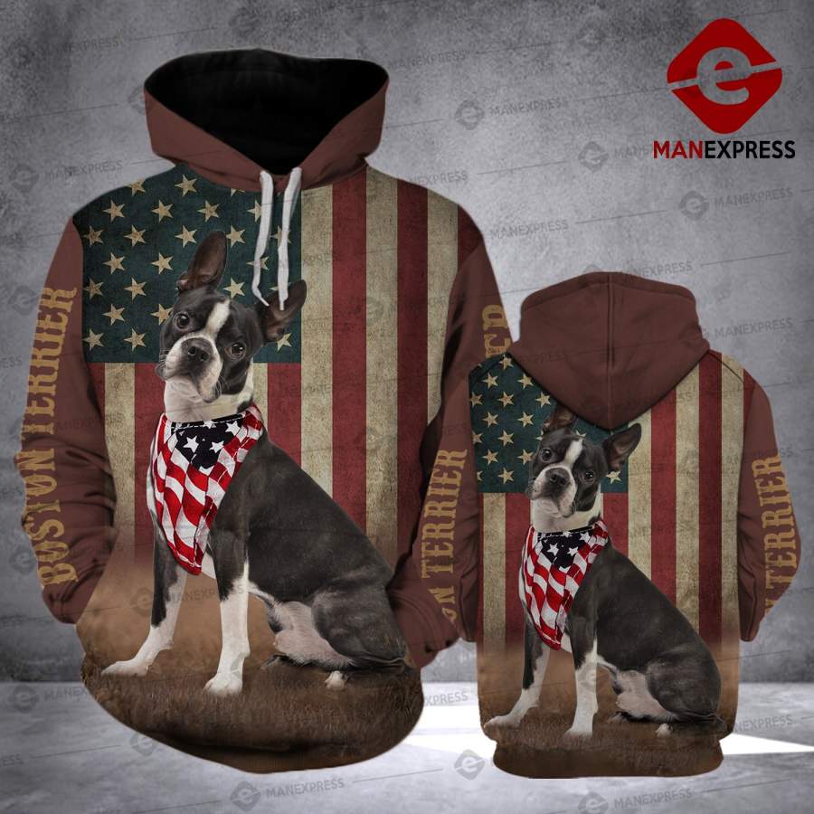 Boston Terrier Dog 3D printed hoodie HVS