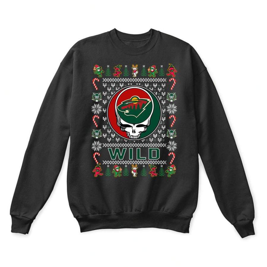 Minnesota Wild x Grateful Dead Christmas Ugly Sweater