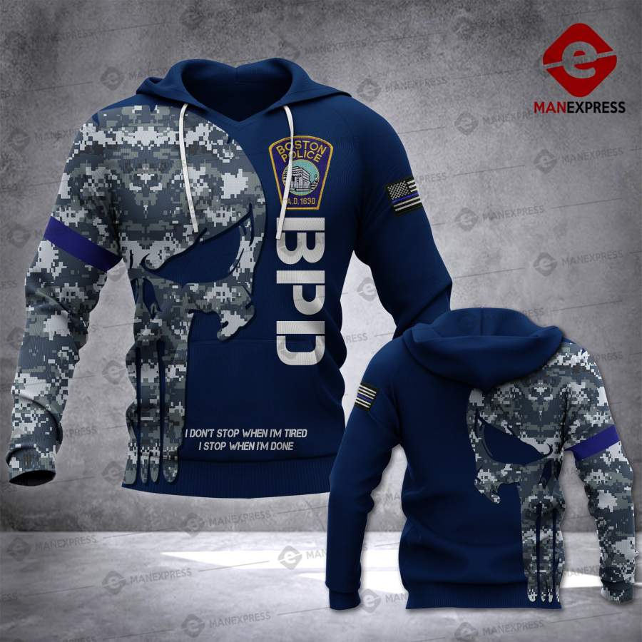 Boston PD (BPD) Sheepdog camo 3D printed hoodie NQA