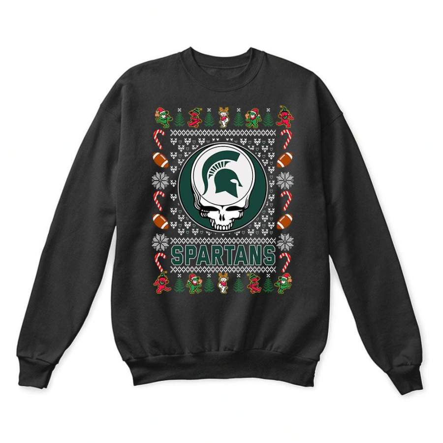 Michigan State Spartans x Grateful Dead Christmas Ugly Sweater