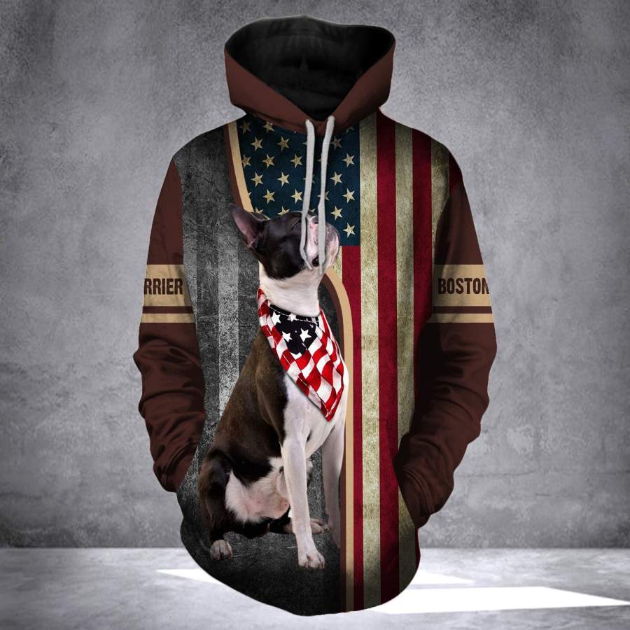 Boston Terrier 3D printed hoodie FTB