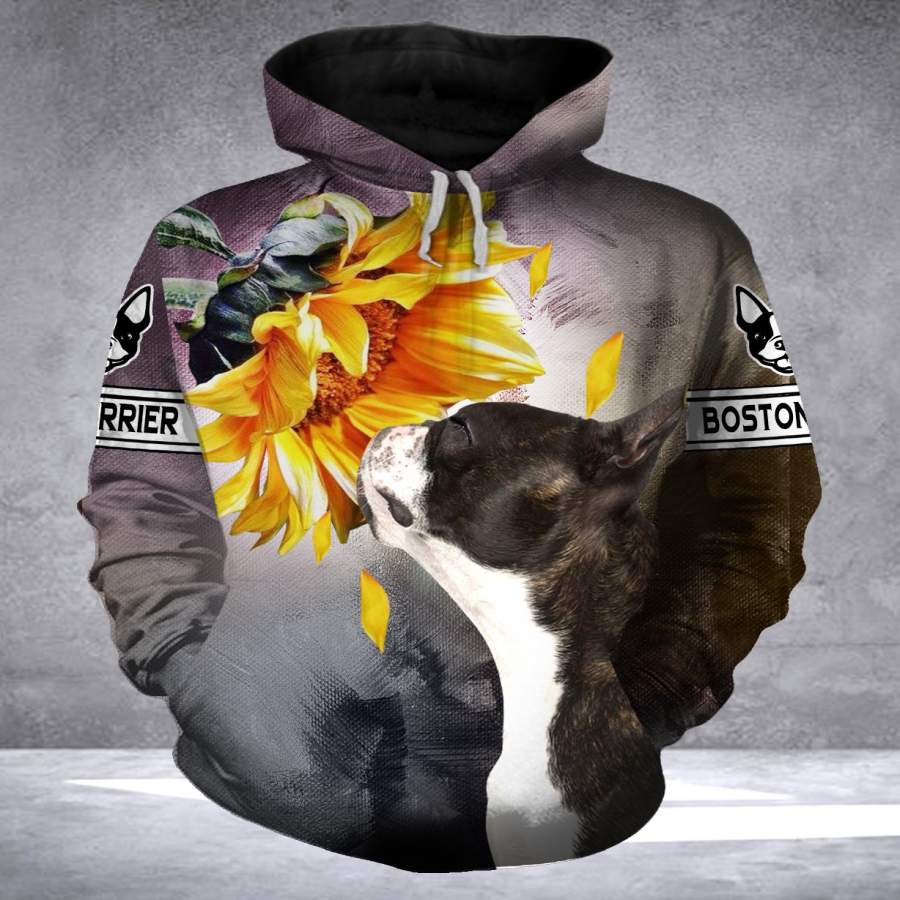 Boston Terrier 3D printed hoodie DFA