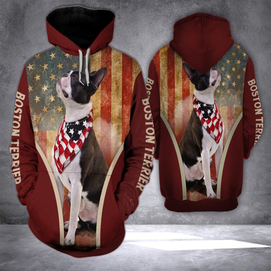 Boston Terrier 3D printed hoodie FTM