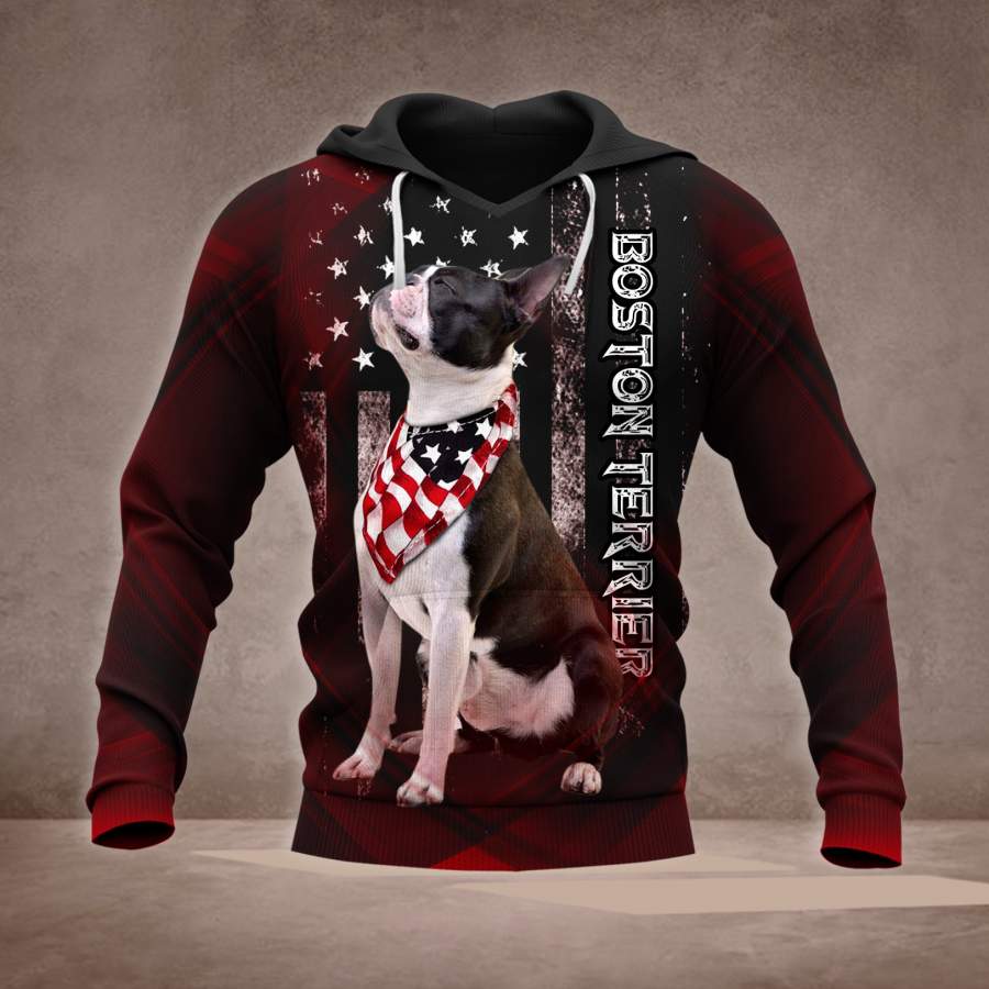 Boston Terrier 3D printed hoodie FTC