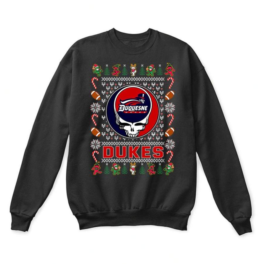 Duquesne Dukes x Grateful Dead Christmas Ugly Sweater