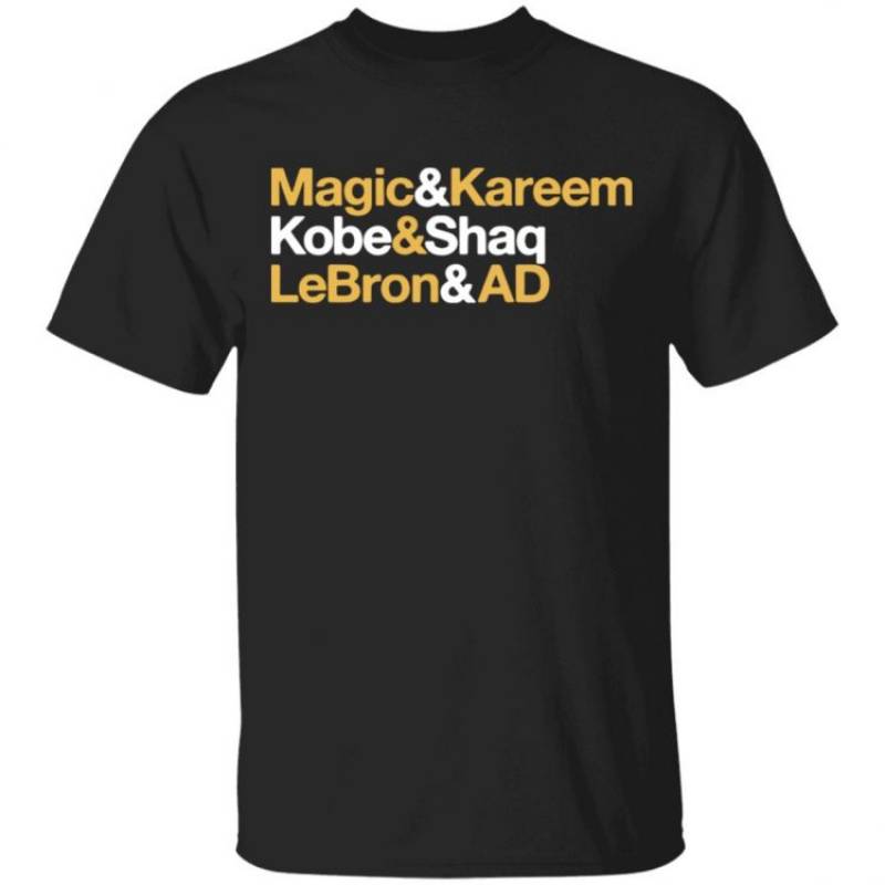 Magic And Kareem Kobe And Shaq Lebron And Ad Los Angeles T Shirt