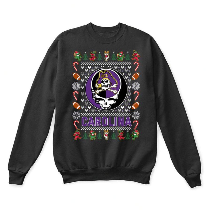 East Carolina Pirates x Grateful Dead Christmas Ugly Sweater