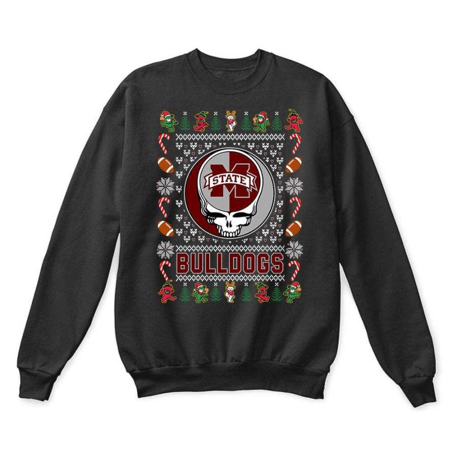 Mississippi State Bulldogs x Grateful Dead Christmas Ugly Sweater