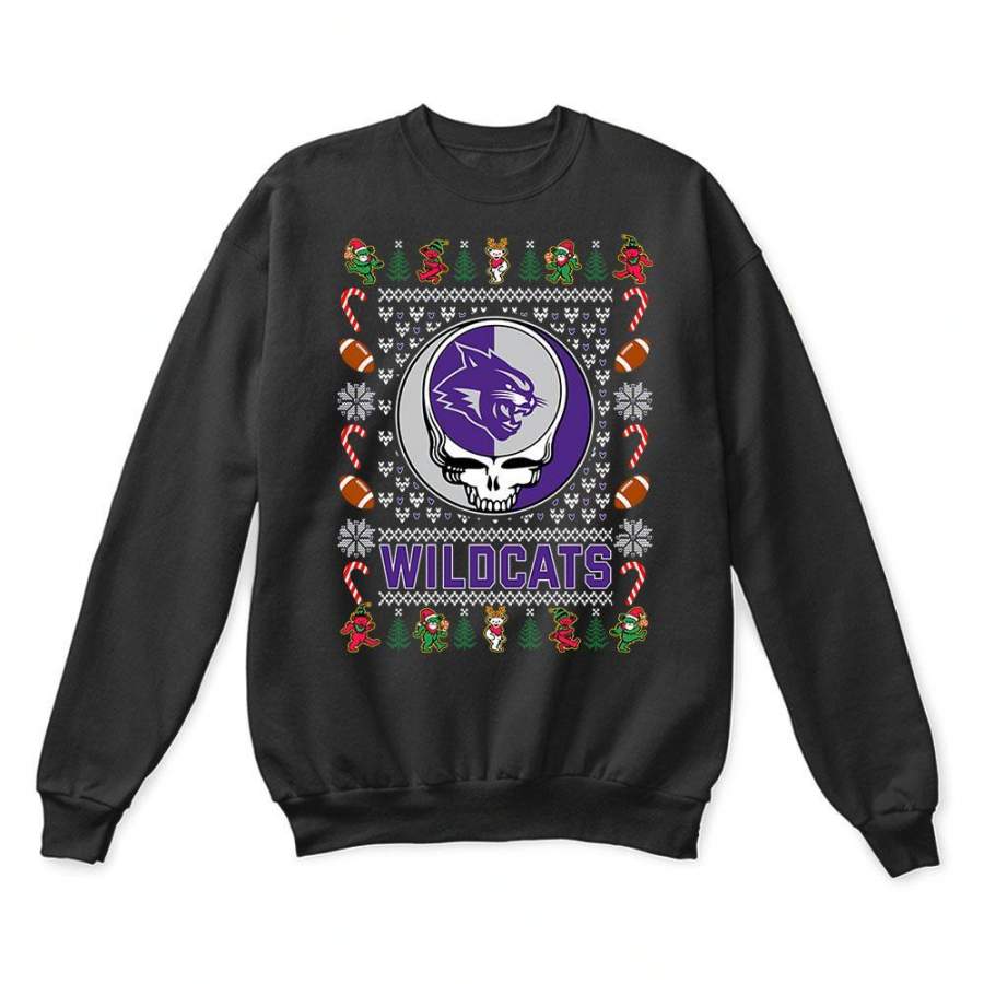 Abilene Christian Wildcats x Grateful Dead Christmas Ugly Sweater