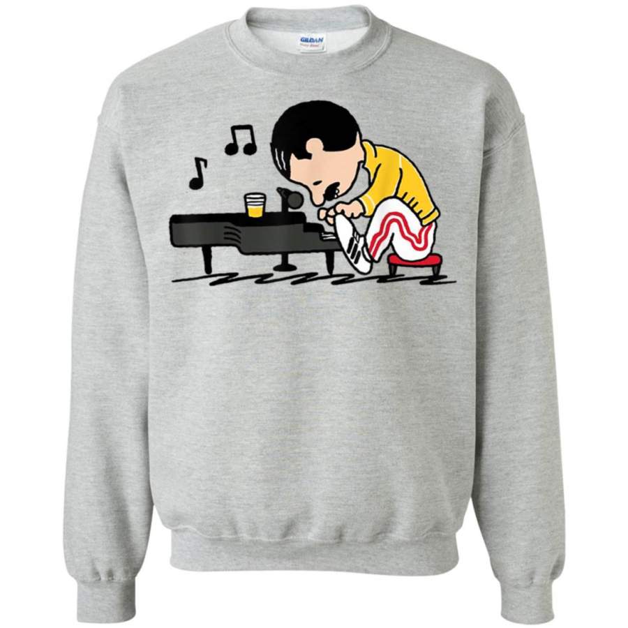 Funny mercury playing piano G180 Gildan Crewneck Pullover Sweatshirt 8 oz.