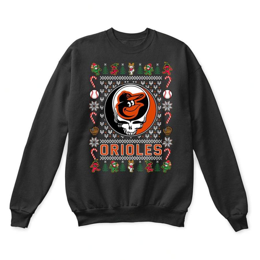 Baltimore Orioles x Grateful Dead Christmas Ugly Sweater