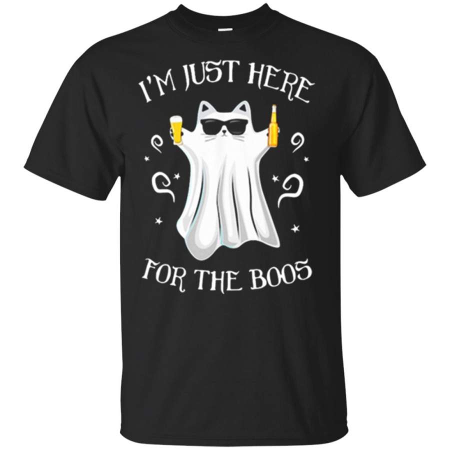 I’m just here for the boos Halloween cat ghost T Shirt – Moano Store