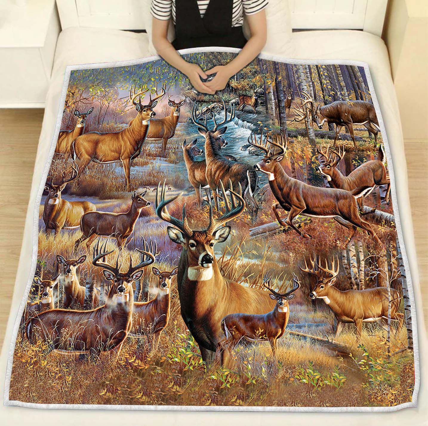 Deer Collage Hunting Blanket 07119