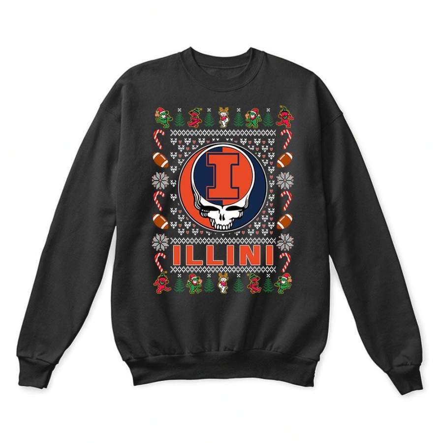 Illinois Fighting Illini x Grateful Dead Christmas Ugly Sweater