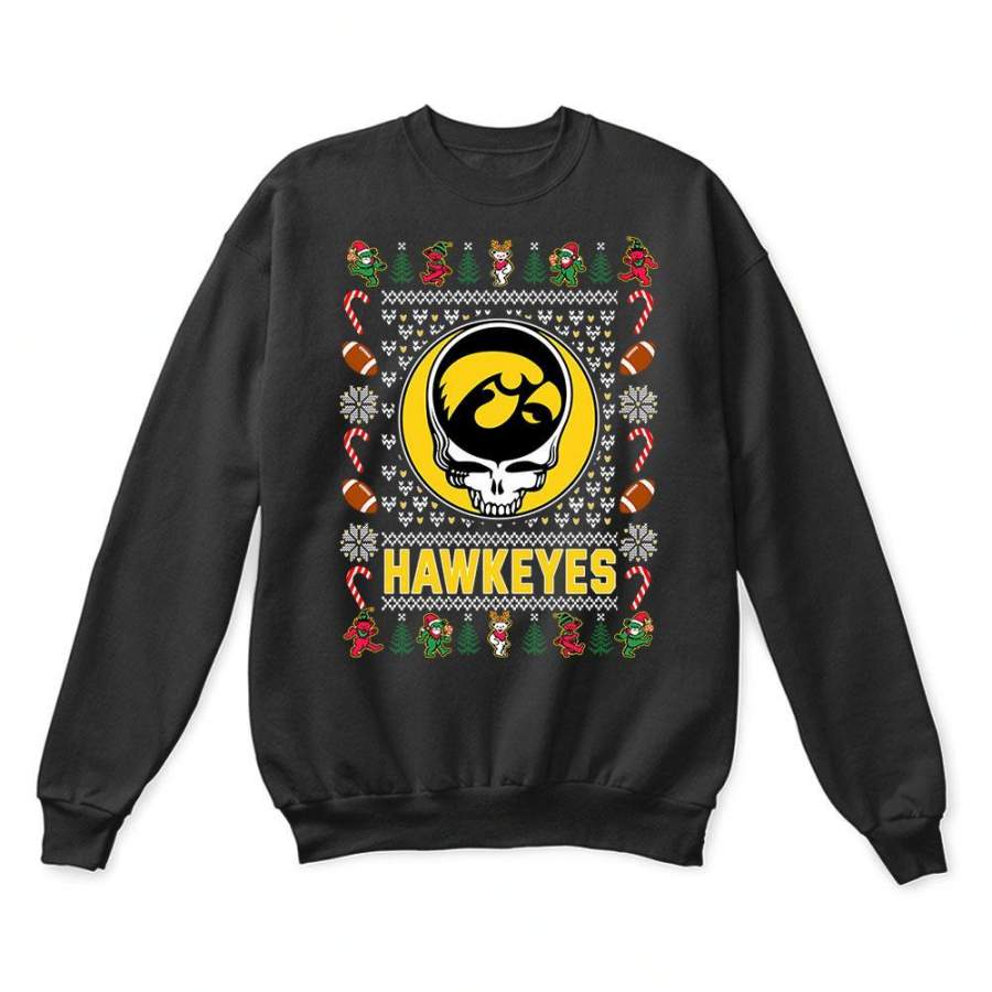 Iowa Hawkeyes x Grateful Dead Christmas Ugly Sweater