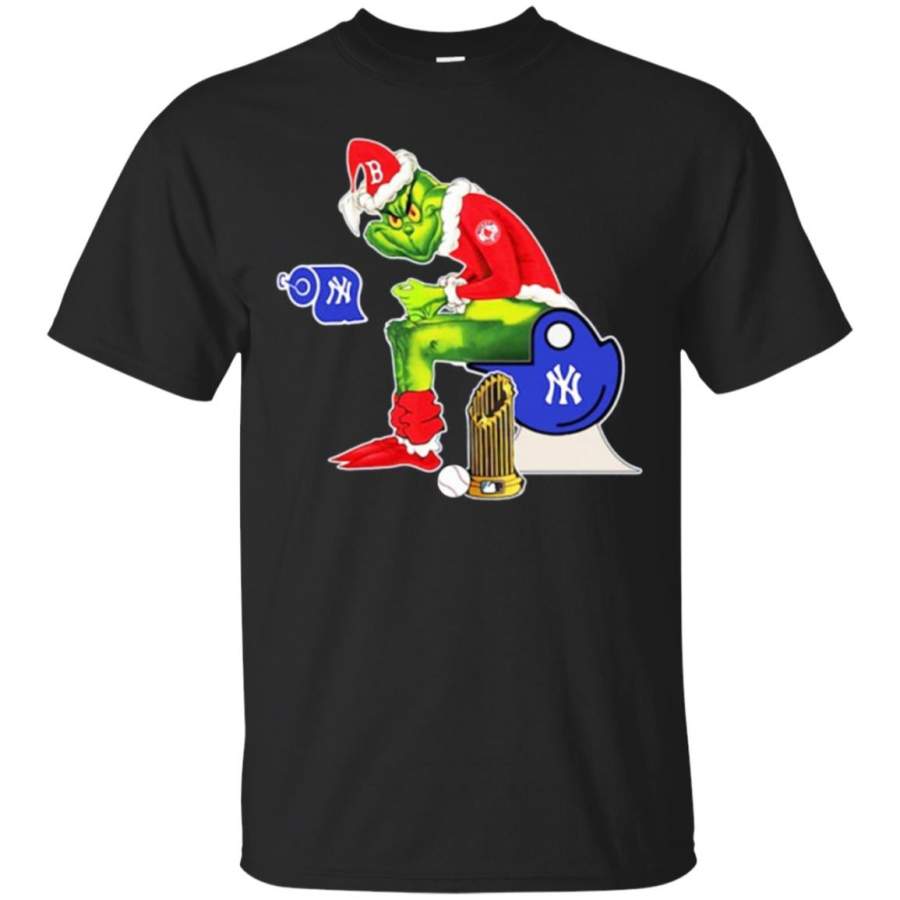 Grinch Santa Boston Red Sox peeing on New York Yankees toilet T Shirt – Moano Store