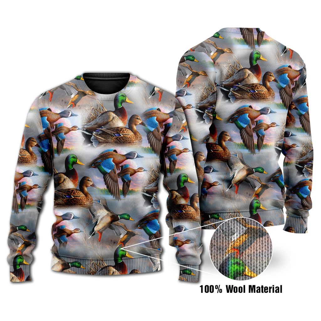 Duck Waterfowl Hunting Woolen Sweater 07262