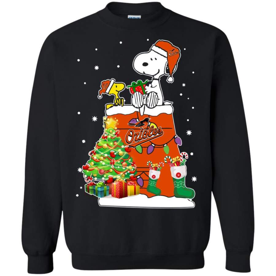 Baltimore Orioles Snoopy & Woodstock Christmas Shirt Sweatshirt – Moano Store