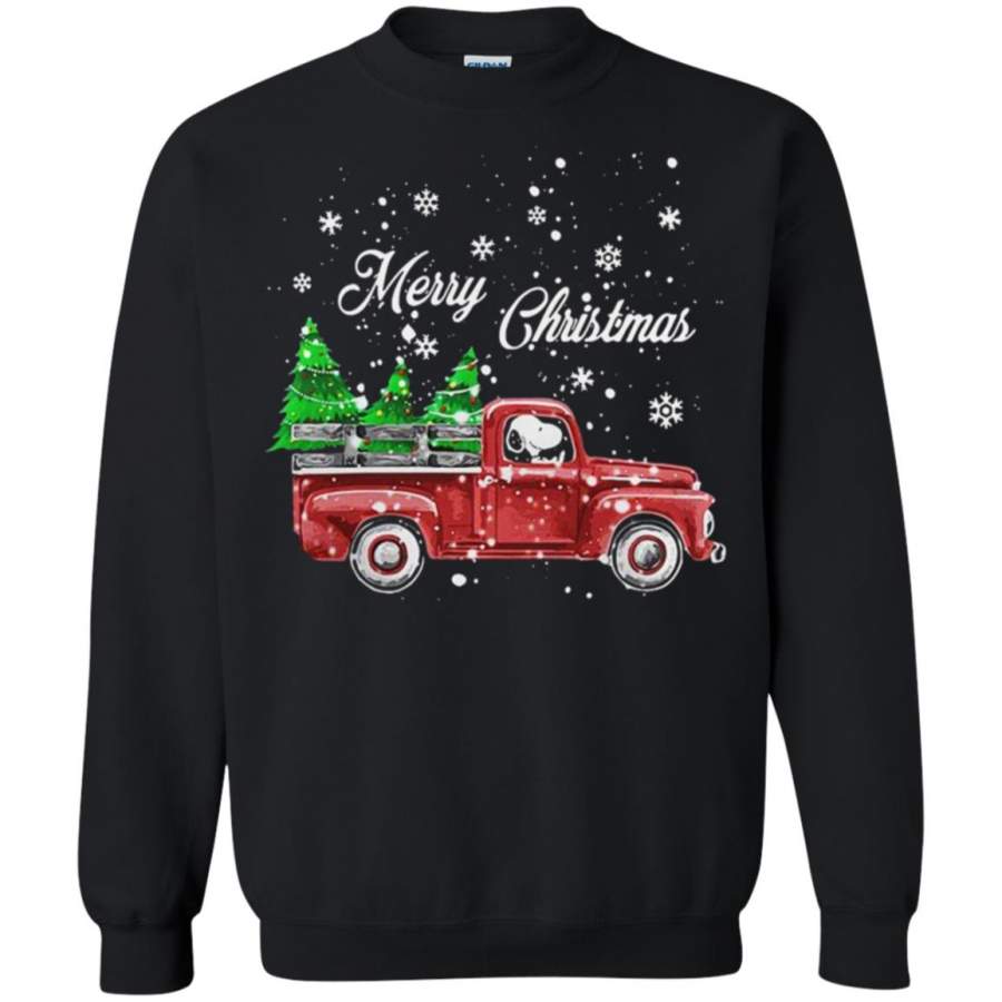 Merry Christmas Snoopy driving christmas tree truck Sweatshirt – Moano Store