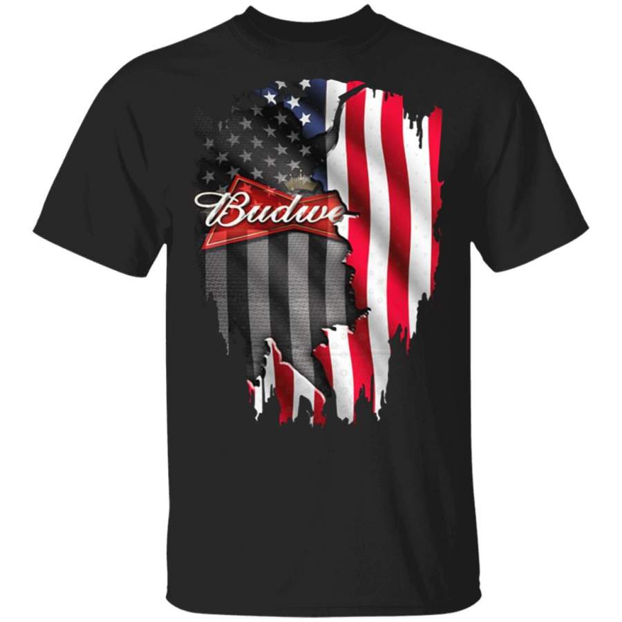 Budweiser Beer American Flag Independence Day 4th Of July G500 Gildan 5.3 oz. T-Shirt