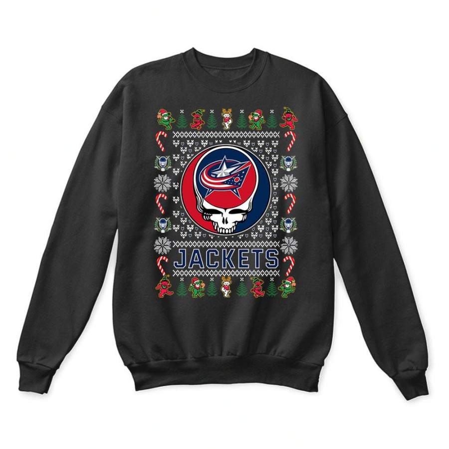 Columbus Blue Jackets x Grateful Dead Christmas Ugly Sweater