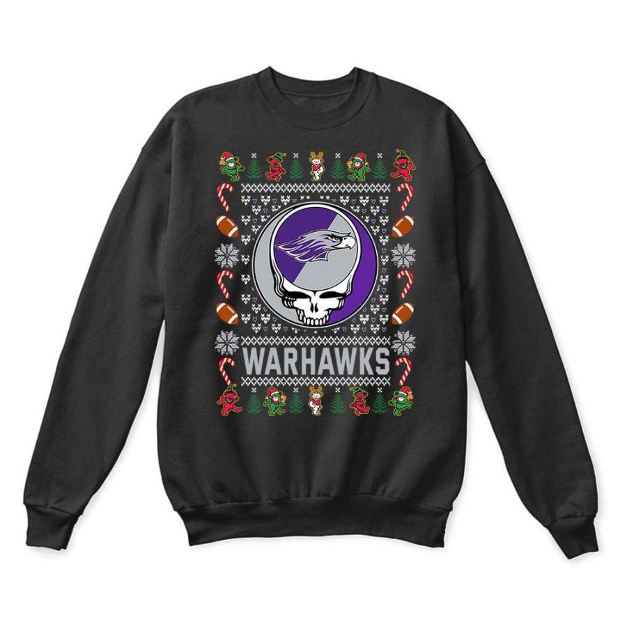 Wisconsin-Whitewater Warhawks x Grateful Dead Christmas Ugly Sweater