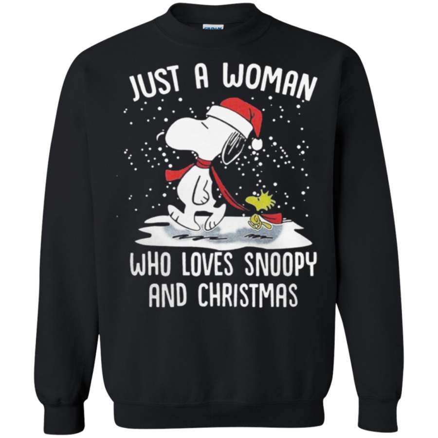 Just A Woman Who Loves Snoopy And Christmas Sweatshirt – Moano Store