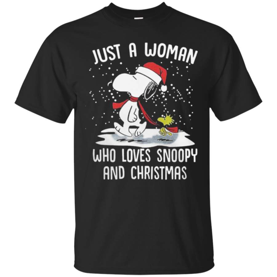 Just A Woman Who Loves Snoopy And Christmas T Shirt – Moano Store