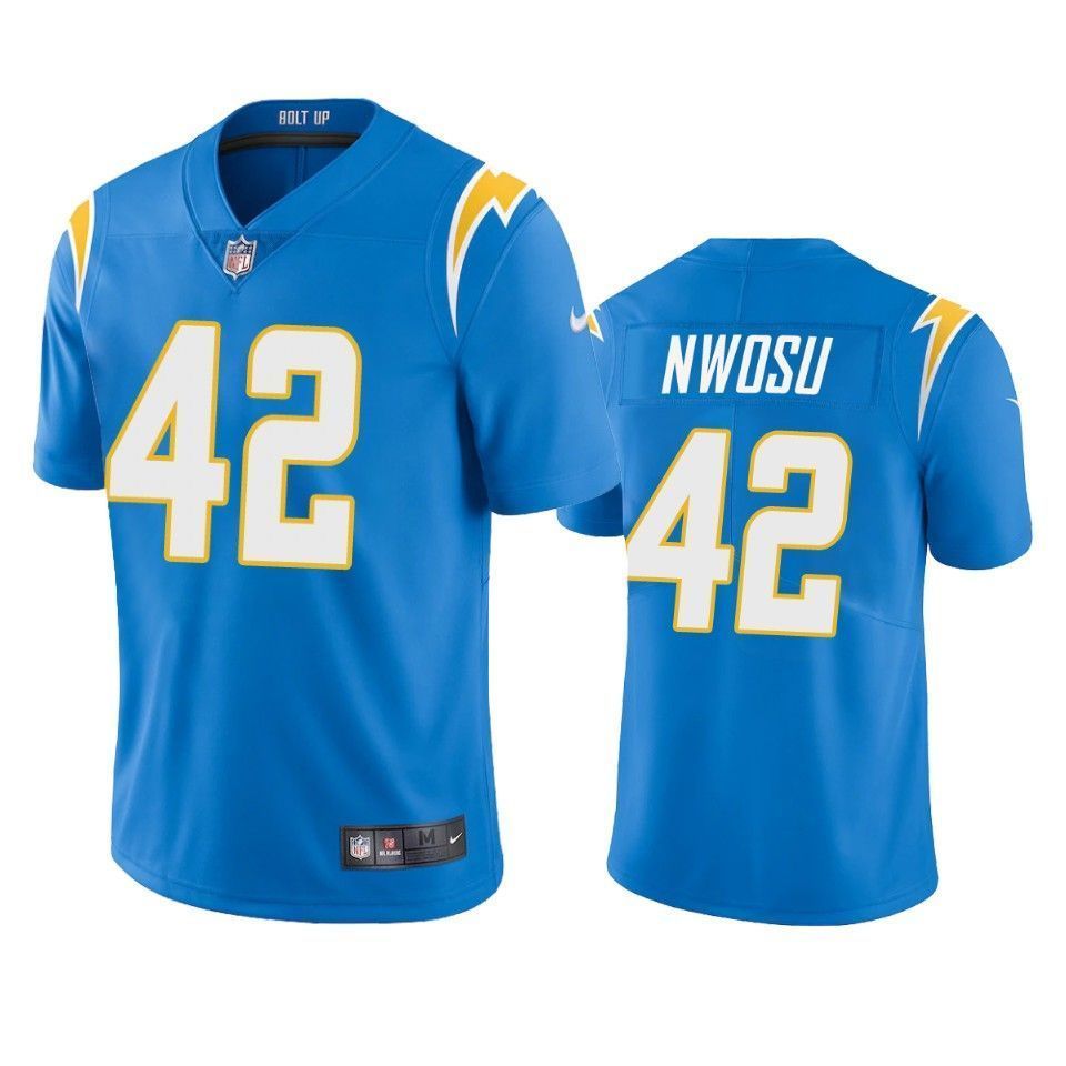 Los Angeles Chargers Uchenna Nwosu Powder Blue 2021 Vapor Limited Mens 3D Jersey