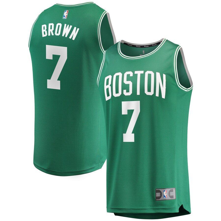 Jaylen Brown Boston Celtics Fanatics Branded Fast Break Replica Kelly Green Icon Edition 3D Jersey