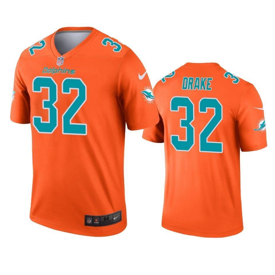 Miami Dolphins Kenyan Drake Orange Inverted Legend 3D Jersey