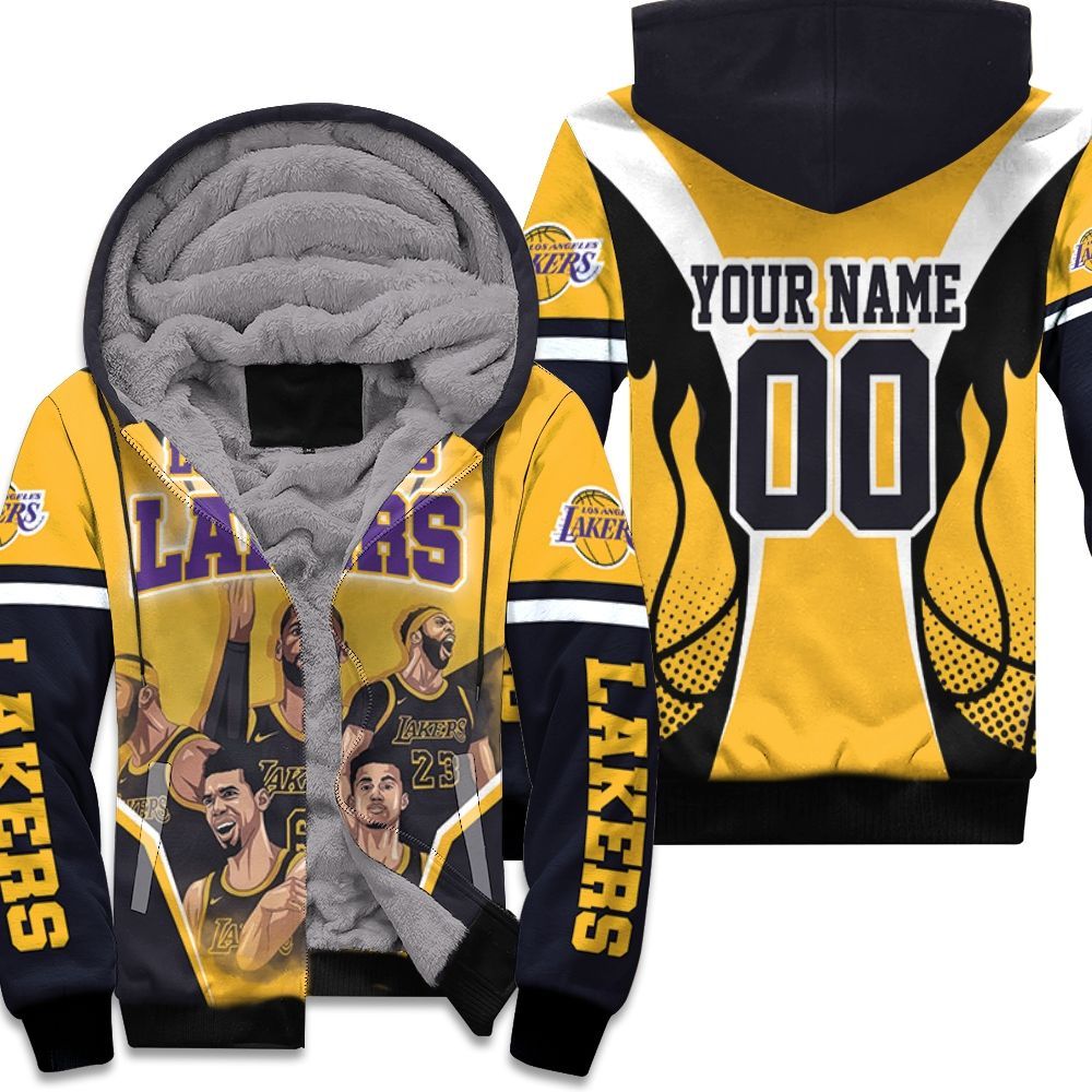 Los Angeles Laker Player Style Western Conference Personalized Fleece Hoodie All-Over Print